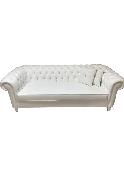 White Leather Hakiki Deri Kanepe Koltuk