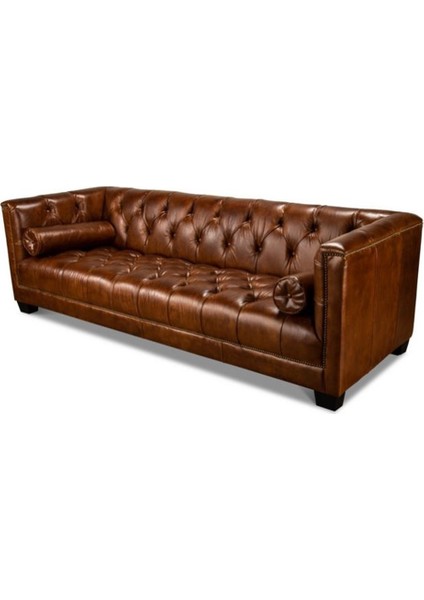 3A Leather Dark Hardwood Kanepe