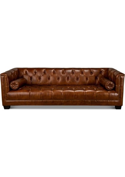 3A Leather Dark Hardwood Kanepe