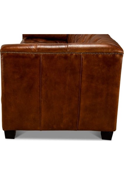 3A Leather Dark Hardwood Kanepe
