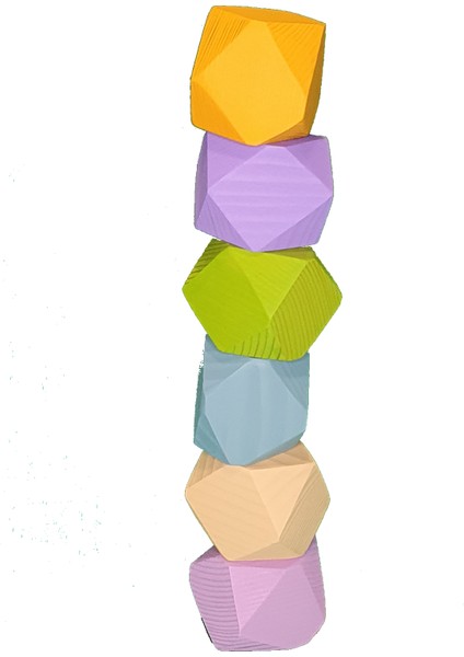 Tumi Ishi Ahşap Denge Blokları 6'lı Pastel Set