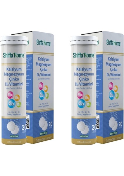 Kalsiyum & Magnezyum & Çinko& D3 Vitamini x 2