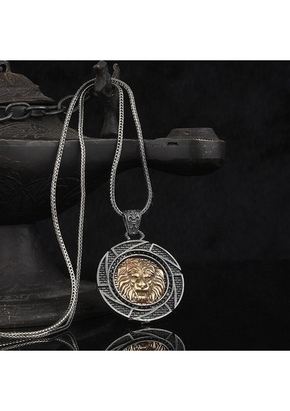 925 Ayar Gümüş Aslan Figürlü Maribu Model Gümüş Erkek Kolye