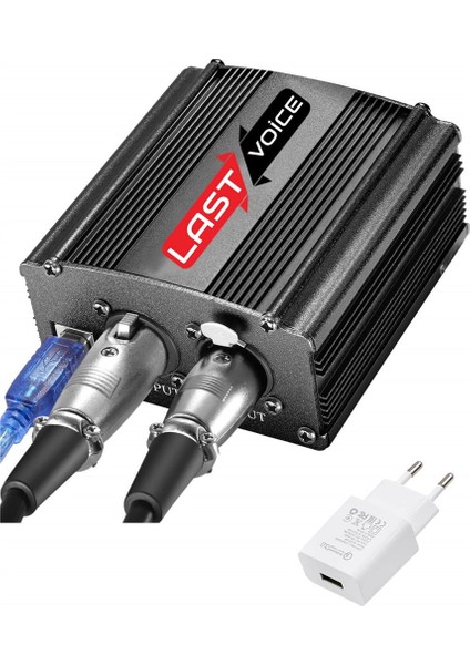 Ph-1000 +48V Phantom Power Ses Kartı (Usb ve XLR Kablo + Adaptör)