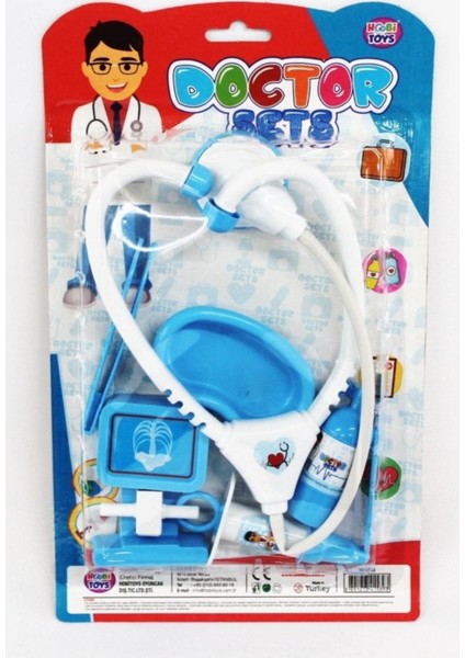 Hobi Toys Oyuncak Doktor Seti Mavi 8 Parça