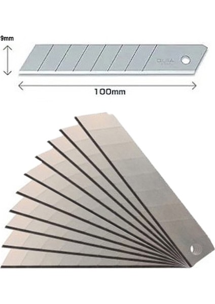 Maket Bıçağı Yedeği Ucu Ince 9 mm Bıçak 10 Adet