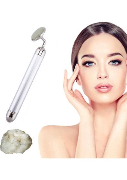 Titreşimli Güzellik Masaj Kalemi Doğal White Jade (Yeşim) Taş, Gümüş Çubuk fiyatları