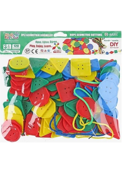 Hi-Q Toys Ipli Geometrik Düğmeler Poşetli