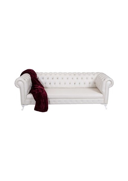 White Leather Chesterfield - Beyaz fırsatları