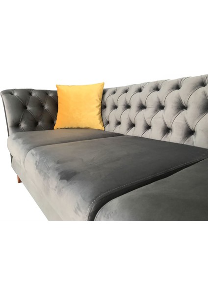 Antirisit Modern Gri Chesterfield
