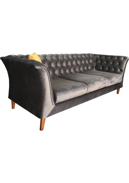 Antirisit Modern Gri Chesterfield