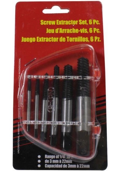 6 Parça MKTK61 Ters Kılavuz Takımı Kırık Vida Sökme 3-22 mm modelleri