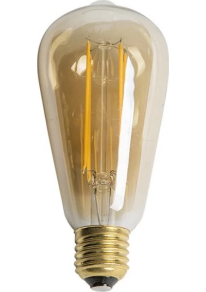 8W Rustik LED Ampül ST64 E27 Amber