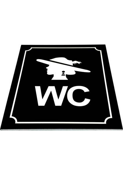 Wc Tuvalet Tabelası Bayan Siyah Yönlendirme Levhası 10 cm x 12 cm
