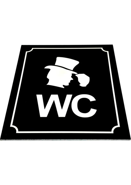 Wc Tuvalet Tabelası Bay Siyah Yönlendirme Levhası 10 cm x 12 cm