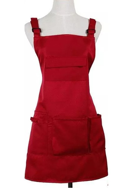 Kırmızı Askılı Master Şef & Barista & Aşçı & Kuaför & Tattoo & Mutfak & Chef Garson Önlüğü