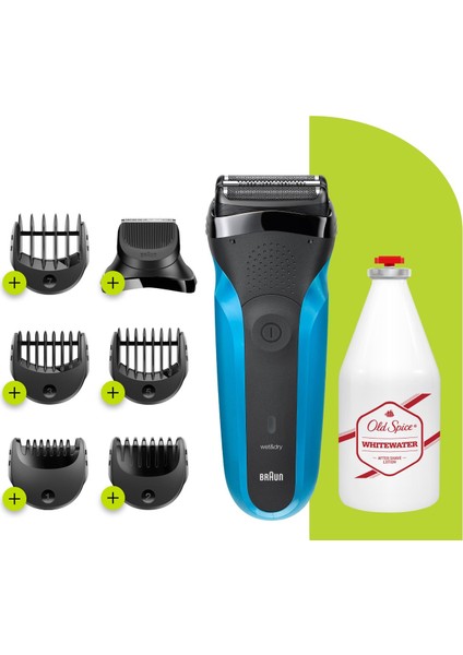 3 Serisi 310 Bt Blu 3in1 Arada Islak & Kuru Kablosuz Tıraş Makinesi + Old Spice 100 ml White Water Tıraş Sonrası Losyon