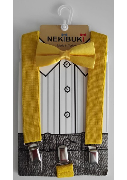Nekibuki Erkek Çocuk Pantolon Askısı ve Papyon Takımı