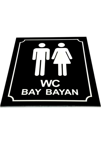 Wc Tuvalet Tabelası Bay Bayan Yönlendirme Levhası 10 cm x 12 cm