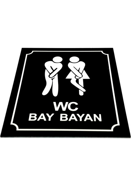 Wc Tuvalet Tabelası Bay Bayan Yönlendirme Levhası 10 cm x 12 cm