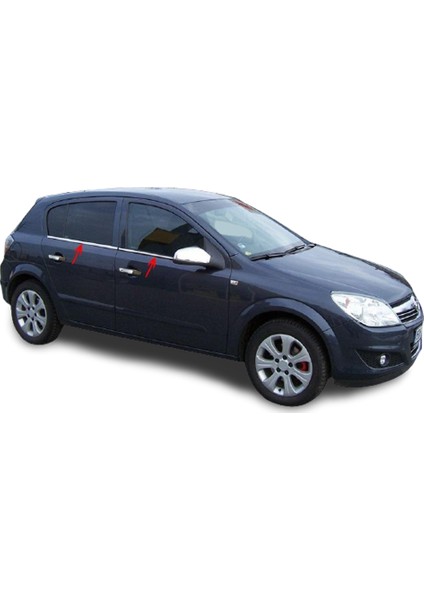 Opel Astra H Kasa Hb (2004-2012 ) Paslanmaz Krom Cam Çıtası 4 Parça Blue-Oto modelleri