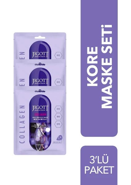 Lüks Kore Maske Seti Collagen 3'lü Paket