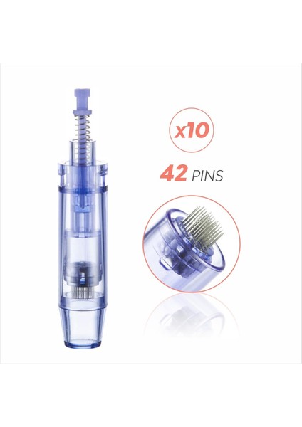 Dermapen Iğnesi Mavi Kapaklı 42 Iğneli - 10 Adet