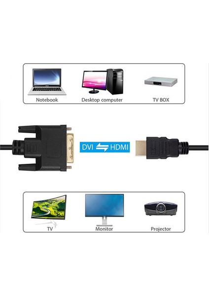 Çift Filtreli 24+1 DVI To HDMI Kablosu - 3 M