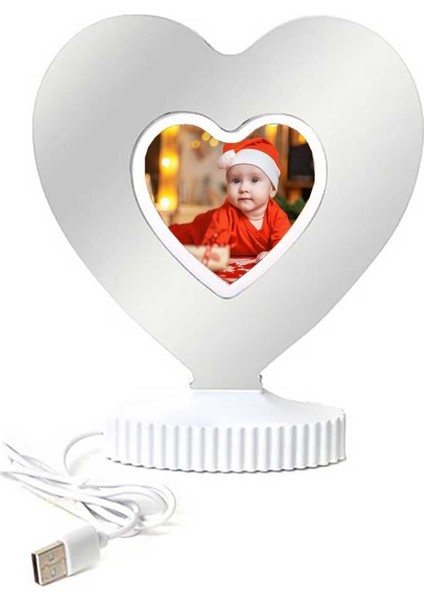 Yılbaşı Hediyesi 3D Ledli Kırmızı Işıklı Sihirli Kalp Fotoğraf Çerçevesi fiyatları