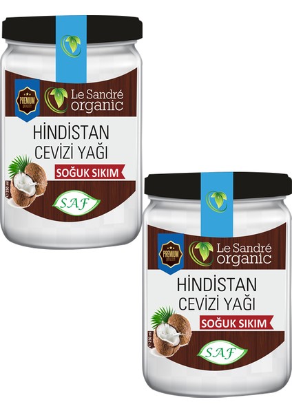 Le Sandre Organics Hindistan Cevizi Yağı   250 ml 2'li