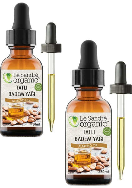 Le Sandre Organics Badem Yağı Tatlı 2 x 50 ml Soğuk Sıkım