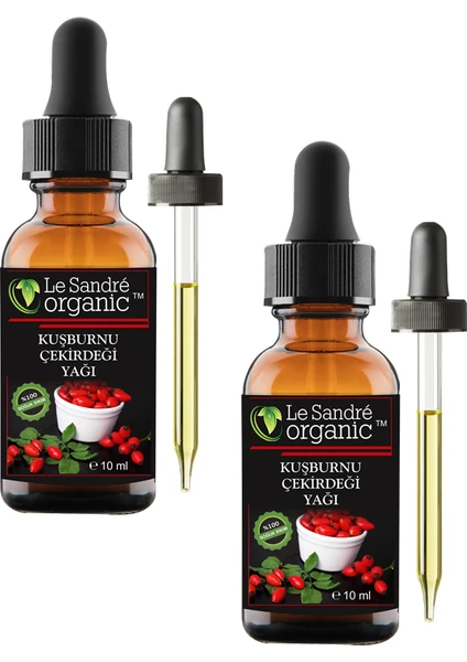 Le Sandre Organics Kuşburnu Çekirdeği Yağı 10 ml + 10 ml Ikili Set