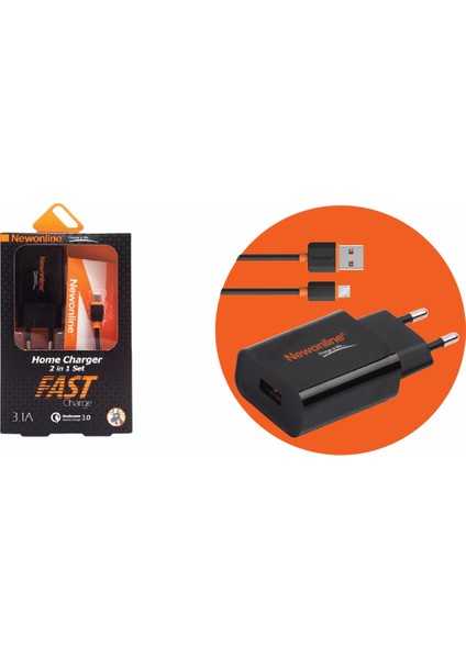 Micro 3.1A USB Adaptör + Data Kablosu (Fast Charge)