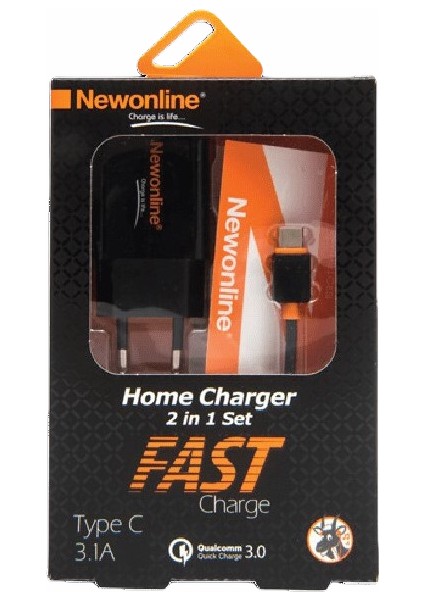 Type-C 3.1A USB Adaptör + Data Kablosu (Fast Charge)