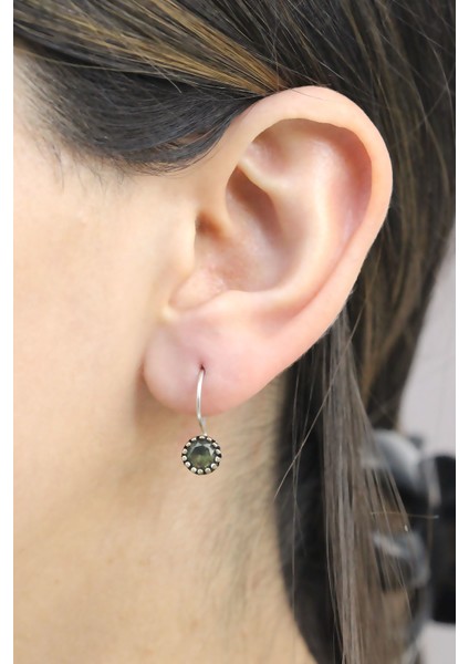 Peridot Taşlı Otantik Kadın Gümüş Küpe