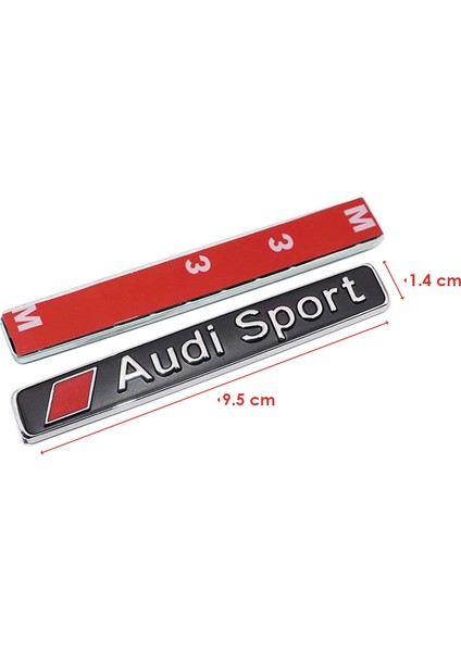 Car Life Style Audi Sport 2'li Metal Arma Sticker Krom Yapışkanlı fiyatları