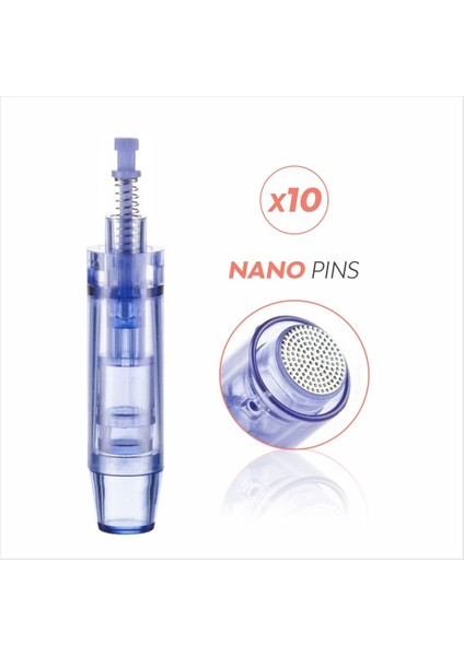 Dermapen Iğnesi Mavi Kapaklı Nano Kartuş-10 Adet