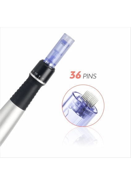 Dermapen Iğnesi Mavi Kapaklı 36 Iğneli - 100 Adet