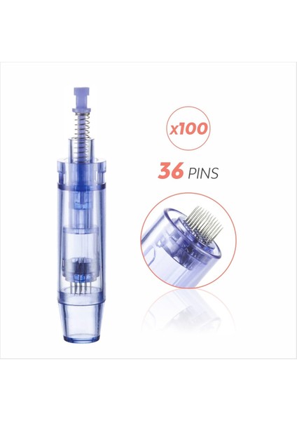 Dermapen Iğnesi Mavi Kapaklı 36 Iğneli - 100 Adet