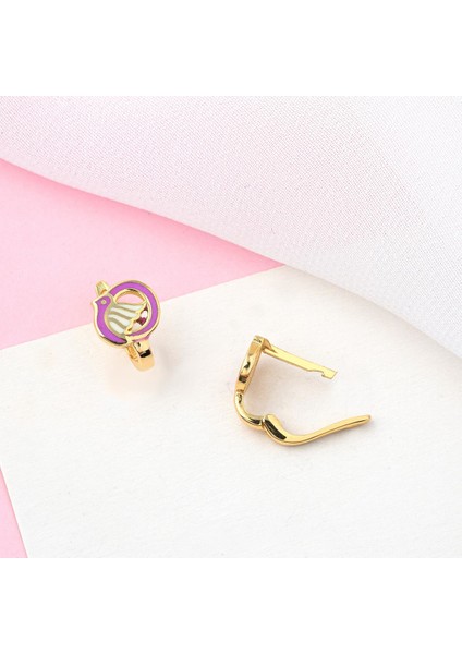 Güvercinli Taşsız Altın Çocuk Küpesi modelleri