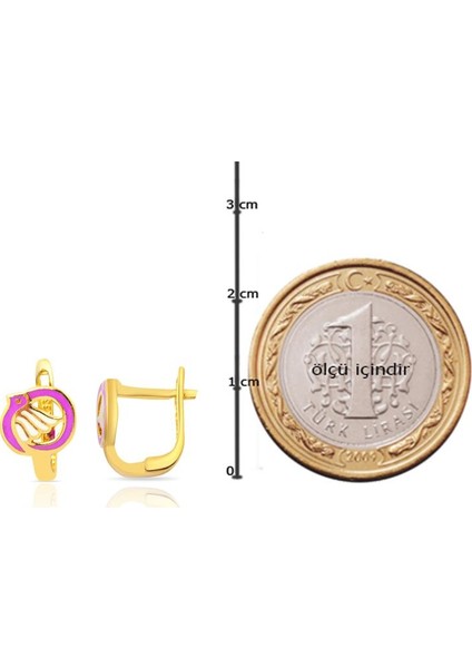 Güvercinli Taşsız Altın Çocuk Küpesi indirimleri