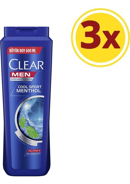 Men Cool Sport Menthol Erkek Şampuan 600 ml x 3 fiyatları