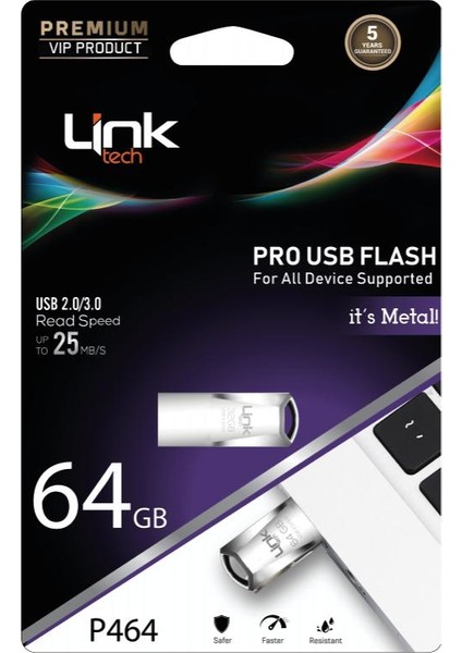 Pro Premium 64GB Metal 25MB/S USB Flash Bellek