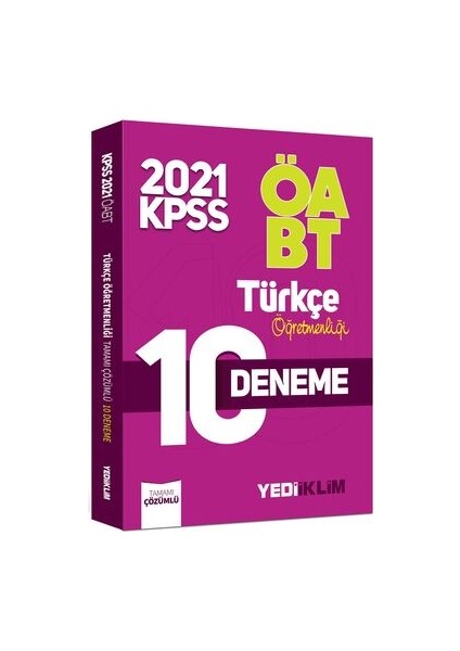 2021 ÖABT Türkçe Öğretmenliği Tamamı Çözümlü 10 Deneme
