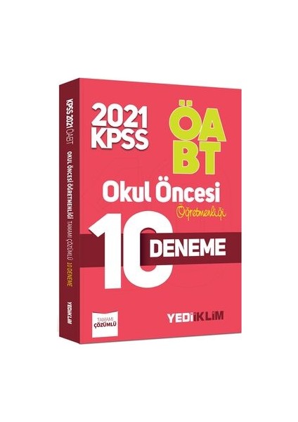 2021 ÖABT Okul Öncesi Öğretmenliği Tamamı Çözümlü 10 Deneme