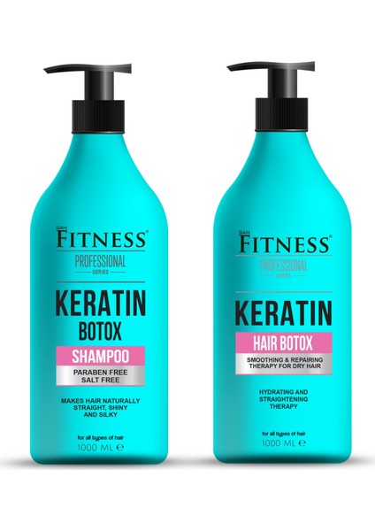 Keratin Onarıcı Yıpranmış Kuru Saç Botoksu + Şampuan Seti 1000 ml