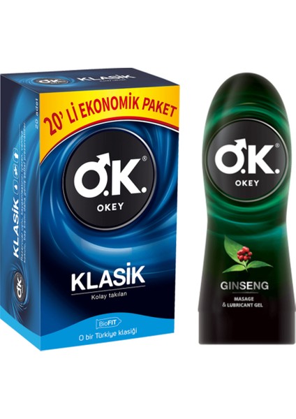 Klasik 20'li ve Ginseng + Masaj Jeli 200 ml