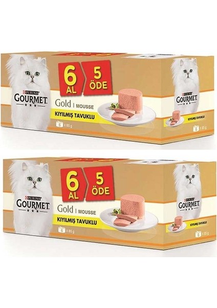 Gold 2 Kutu(12 Adet) Kıyılmış Tavuklu Kedi Konserve 85 gr