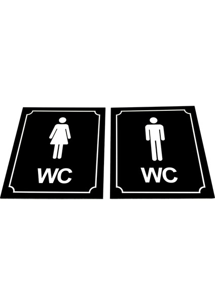 Wc Tabelası Bayan Bay Takım (2 Adet) Yönlendirme 10 cm x 12 cm