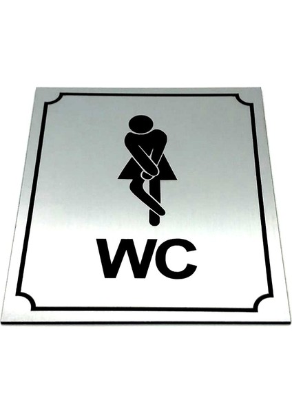 Wc Tuvalet Tabelası Bayan Komik,yönlendirme Levhası 10 cm x 12 cm